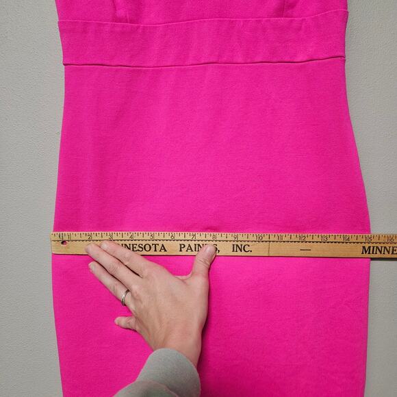 Lulus Hot Pink Bodycon Midi Dress Size Small‎ Spaghetti Strap Party - Picture 8 of 11